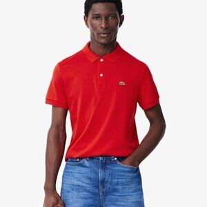 LACOSTE Mens Piqué Polo Shirt Golf Tennis Laurent Boss Ralph Lauren Burberry Red